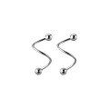 wholesale Sterling silver minimalist screw-rotating ear stud with pearl thread and ear stopper ear accessories G6289-0-4
