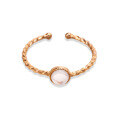 wholesale 9K Rose Gold New Ring Simple Pink Crystal Open Ring for Attracting Romance and Gift for Best Friend-0-4
