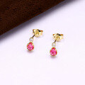 wholesale 9K Gold Summer New Earrings, Small and Simple Ruby Drop Earrings, Stylish and Popular Accessories Wholesale-0-2