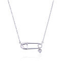 wholesale Pure Silver Women's Paperclip Necklace Minimalist Small Heart Pendant Collarbone Chain Luxury Small Design Accessory-0-4