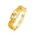 wholesale 925 Silver with 9K Gold Plated Japanese-style Light Luxury Floral Vine Leaf Ring for Women, Exquisite Craft Retro Plant Leaf Ring for Wholesale-0-5