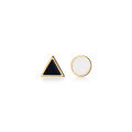 wholesale S925 silver minimalist asymmetric triangle circle earrings, Japanese-style geometric small earrings G7266-0-4