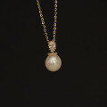wholesale 9K Gold Wholesale Vintage Natural Pearl Pendant Collarbone Trend Niche-0-3