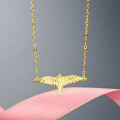wholesale S925 Sterling Silver Sexy Street-style Women's Short Cross Pendant Eagle Spreading Wings Necklace Wholesale for European and American Markets-0-1