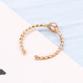 wholesale 9K Rose Gold New Ring Simple Pink Crystal Open Ring for Attracting Romance and Gift for Best Friend-0-3
