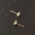 wholesale 9K Gold Shining Little Star Classic Five-Claw Setting Zircon Stud Earrings for Students, Unisex-0-1
