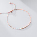 wholesale S925 silver women's Korean-style minimalist hollow curved tube bracelet cute and elegant bead accessory S3739-0-3