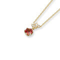 wholesale 9K Gold Ins Light Luxury Pink Tourmaline Four-Leaf Flower Necklace for Women Fashion OL Collarbone Chain Drop Shipping-0-4