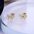 wholesale 9K Gold New Ocean World Small Crab Zircon Earrings, Summer Underwater Series Small Fish Seahorse Stud Earrings-0-3
