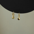 wholesale [9K AU375] Gold Small Zircon Stud Earrings with Small Round Gold Pieces, Exquisite and Elegant Hoop Style-0-3