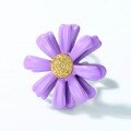 wholesale S925 metal autumn and winter new purple cold enamel daisy earrings, Korean and Japanese minimalist floral ear accessories factory direct-0-1