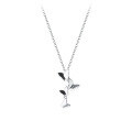 wholesale S925 silver forest-style sweet butterfly element necklace for women, elegant Korean-style sweet collarbone chain D7878-0-4