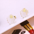 wholesale 9K Gold New Trendy Niche Design Ocean World White Crystal Shell Earrings, Simple and Versatile-0-2