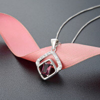 wholesale S925 Silver Korean Japanese Women's Necklace Elegant Fashion Geometric Crystal Pendant Minimalist Diamond Inlaid Jewelry Source Factory-Single Pendant - Without Chain 925 Silver