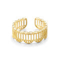 wholesale 9K Gold French Lace Openwork Adjustable Ring for Women, Yili Jewelry Summer New Collection-0-4