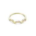 wholesale 9K Gold Japanese Style Curved Eyelash Smile Ring for Women, Fashionable and Unique New Versatile Hand Accessory Factory Wholesale-0-4