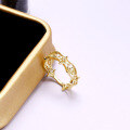 wholesale 9K Gold Japanese Retro European Court Style Leaf Vine Ring for Women, High-End Delicate Hollow-Out Petal New Design-0-2