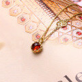 wholesale 9K gold Korean-style ins rose necklace with a girly heart, elegant pomegranate charm, versatile openwork pendant, and minimalist-0-2