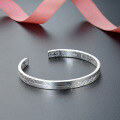 wholesale 999 Sterling Silver LOVE Letter Engraved Wide Noodle Cuff Bracelet Fashion Minimalist Young Women's Adjustable Opening Bangle-0-2