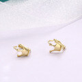 wholesale 9K Gold Artistic Jewelry Minimalist Petite Crown Ear Clips Earrings for Women, Exquisitely Fashionable New Style-0-2