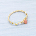 wholesale 9K gold lightweight jewelry new wave ring with rhodochrosite, a romantic pink goddess piece exuding youthful charm-0-2
