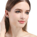 wholesale S925 Silver Korean Fashion New Earrings for Women, Creative Wing Design with Inlaid Black Zircon Ear Studs-0-1