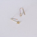 wholesale 9K Gold Korean-style Plain Shiny Mini Star Stud Earrings, Simple Daily Korean Earrings-0-3