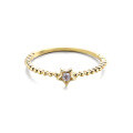 wholesale 9K Gold Ultra-minimalist Japanese-inspired Light Luxury Five-point Star Diamond Ring for Women, Ins Stacking Accessory-0-4