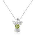wholesale S925 Silver Vintage-Inspired Pendant with Exquisite Inlay of Natural Gemstones and Colored Crystal Angel Necklace-0-10