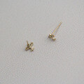 wholesale 9K Gold Cute Korean Style Mini Playful Student Girl Earrings with Zirconia-0-1