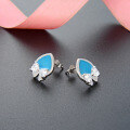 wholesale S925 Silver Drip Oil Earrings for Women, Cute Sweet Style Bow Ear Studs, Minimalist Versatile Wholesale-0-3