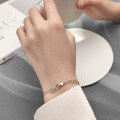 wholesale S925 silver Japanese-style infinity symbol numeric charm bracelet with minimalist heart accessory S2419-0-3