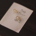 wholesale 14K Gold Korean-style Heart-shaped Cute Exquisite Small Princess Earrings with Zircon-0-1