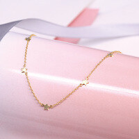 wholesale S925 Sterling Silver Five-Pointed Star Necklace with Inlaid Diamonds,INS-Platinum