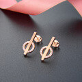 wholesale S925 silver rose gold plated diamond earrings elegant temperament super fairy fashion little chic style women's earrings one week earrings-0-2