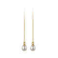 wholesale 925 Silver Korean Style Sweet Waterdrop Pearl Minimalist Ear Thread for Women, Elegant Long Earring Chain G7693-0-4