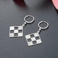 wholesale S925 Silver Korean Japanese Style Ins Fashion Minimalist Versatile Checkered Grid Ear Clips-0-1