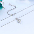 wholesale 925 Silver European & American Heart 7*7 Pendant 1ct White Simple Personality Women's Necklace 40+5cm-0-2