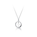 wholesale S925 Sterling Silver Women's Korean-style Fresh and Simple Hollow Circle Polished Cross Pendant Necklace D4295-0-4