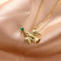 wholesale 9K gold creative new emerald dove delivering happiness-0-1