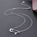 wholesale Pure Silver Women's Paperclip Necklace Minimalist Small Heart Pendant Collarbone Chain Luxury Small Design Accessory-0-3
