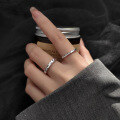 wholesale S925 silver ring, irregular, minimalist, concave-convex foil texture, open design, elegant jewelry J7473-0-0