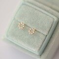 wholesale 9K gold fashion trendsetter zirconia pierced floral mini Korean-style delicate cute student earrings-0-0