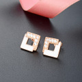 wholesale S925 Silver Zircon Earrings Korean Version Japanese Style Women's Elegant Drip Oil Ear Studs-0-2