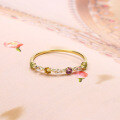 wholesale 9K Gold Japanese Korean Style Dainty Multicolor Gemstone Crystal Ring for Women, Delicate and Versatile Stacking INS Ring-0-1