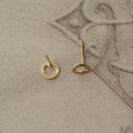 wholesale 9K Gold Heart-shaped Hollow-out Stud Earrings, Student Simple Korean Style Minimalist Solid-0-2