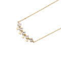 wholesale 9K Gold White Topaz Star Tassel Choker Necklace for Women, Slimming, Korean Style, Minimalist and Elegant-0-4