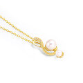 wholesale 9K Gold Musical Series Pendant with Natural Freshwater Pearl Necklace for Women, Direct from Factory-0-4