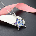 wholesale 925 Sterling Silver Full Diamond Five-Point Star Pendant Necklace, Small and Exquisite, High-End, Unique, Elegant Zircon Collarbone Chain for Women-0-2