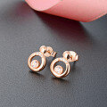 wholesale S925 Silver Korean Japanese Earrings for Women, Fashionable and Elegant Hoop Stud Zircon Earrings, Source Factory Gifts for Best Friends-0-2